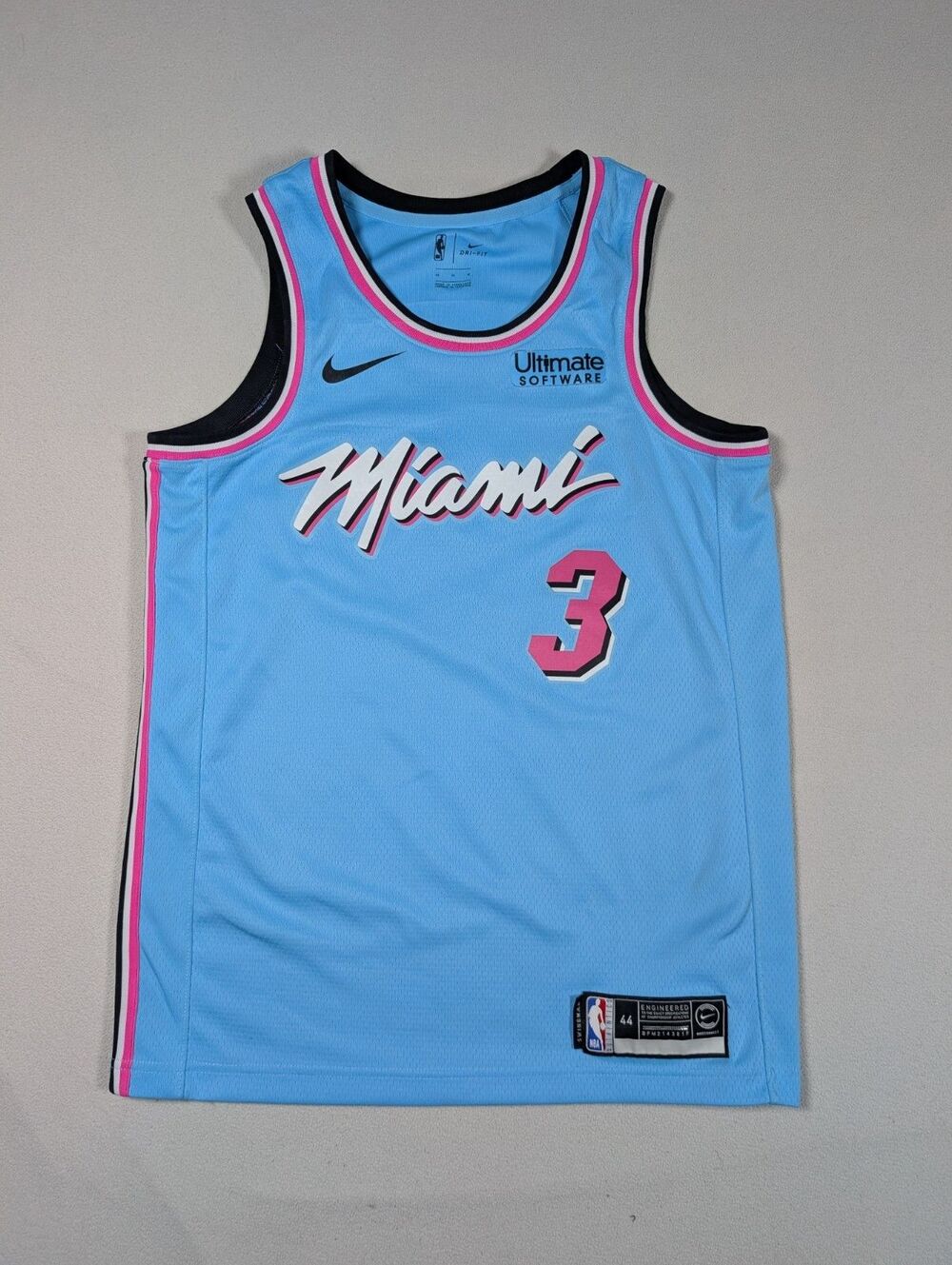 Nike Dwyane Wade #3 Miami Heat Vice City Edition Jersey Blue Pink Men's Size M
